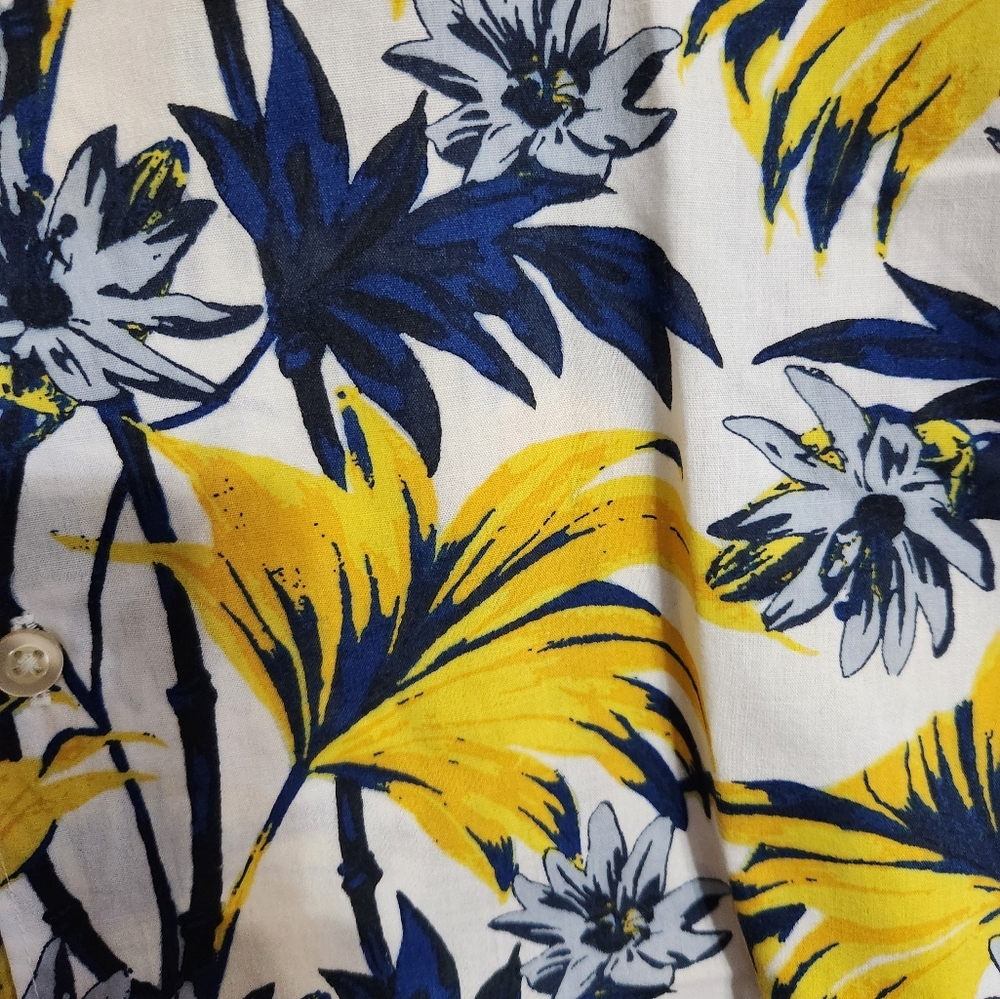 Men's Tropical Yellow and Blue Shirt - Picture 4 of 7